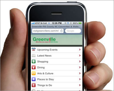 Greenville NC CVB Mobile Site